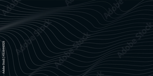 Flowing dots particles wave pattern 3D curve halftone black gradient curve shape isolated on white background. Vector in concept of technology, science, music, modern.