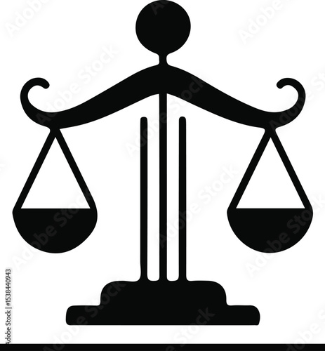 Justice and Equilibrium A stark depiction of the scales of justice stands as a symbol of fairness, balance, and the principles of law and order.