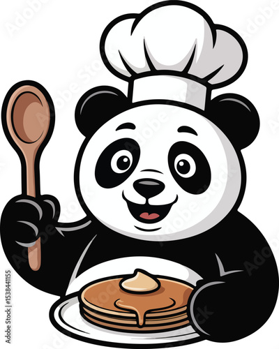 Panda Chef with Pancakes