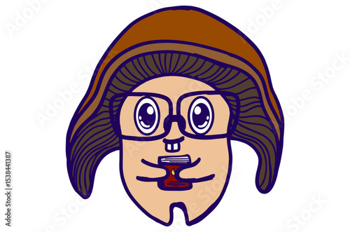Joyful Smart Mushroom Emoji Stickers