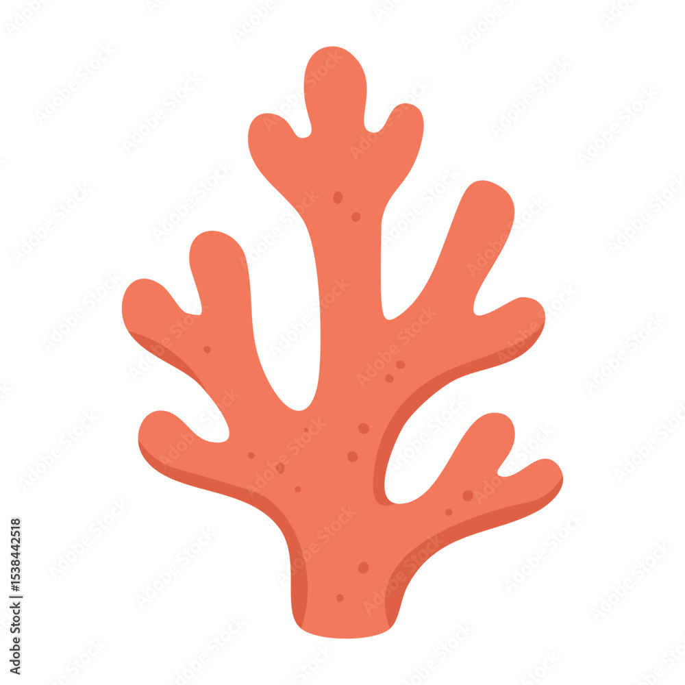 Bright cartoon coral in flat marine style. Vector underwater illustration for ocean themed design. Bright cartoon coral in flat marine style. Vector underwater illustration for ocean themed design.