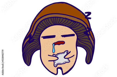 Silly Sleeping Mushroom Stickers