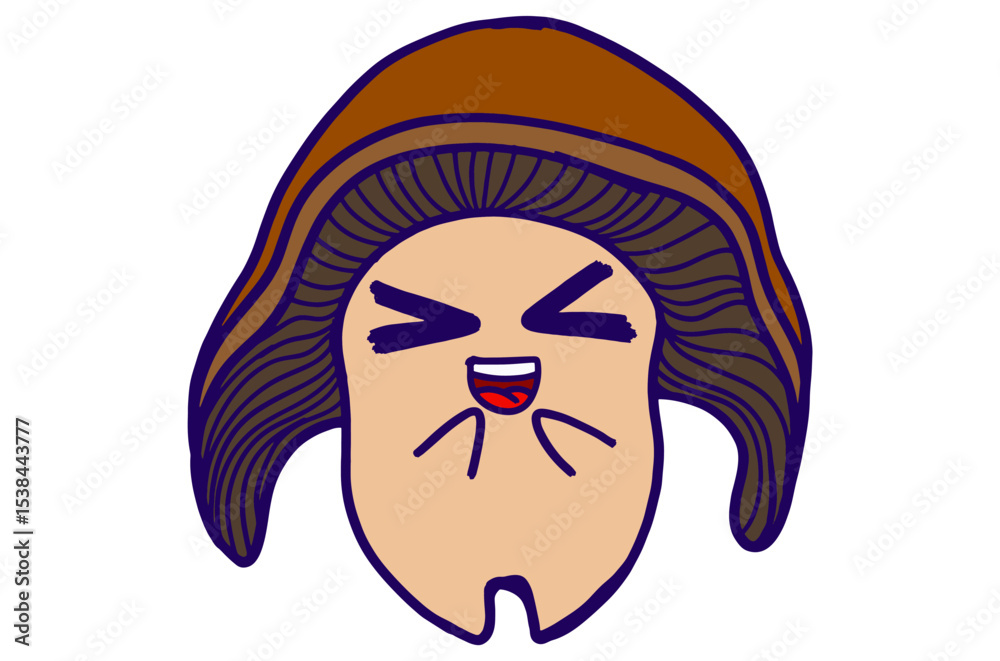 Obraz premium Kawaii Fungi Stickers with Giggles