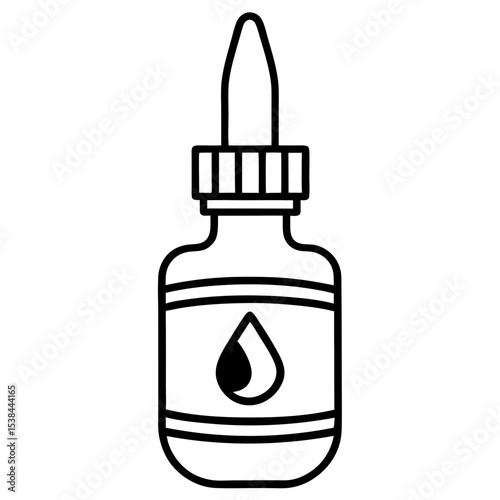 Dropper Bottle Line Art Vector