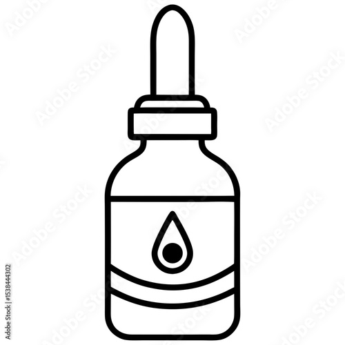 Dropper Bottle Line Art Vector
