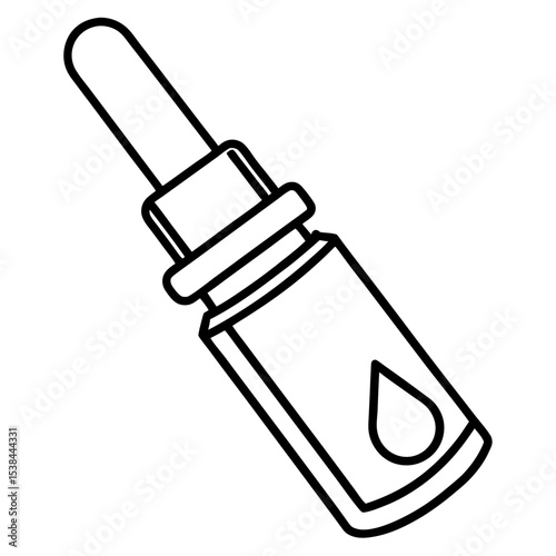 Dropper Bottle Line Art Vector