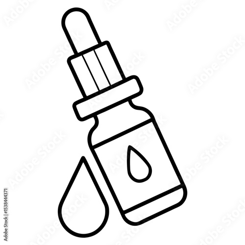 Dropper Bottle Line Art Vector