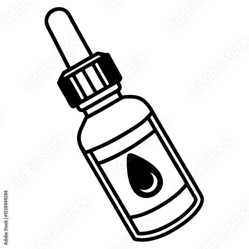 Dropper Bottle Line Art Vector