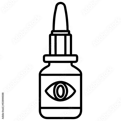 Dropper Bottle Line Art Vector