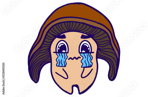 Crying Mushroom Character Stickers
