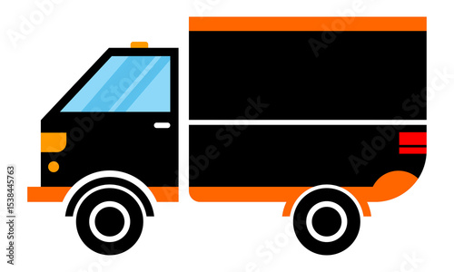 pickup box car vector logo illustration