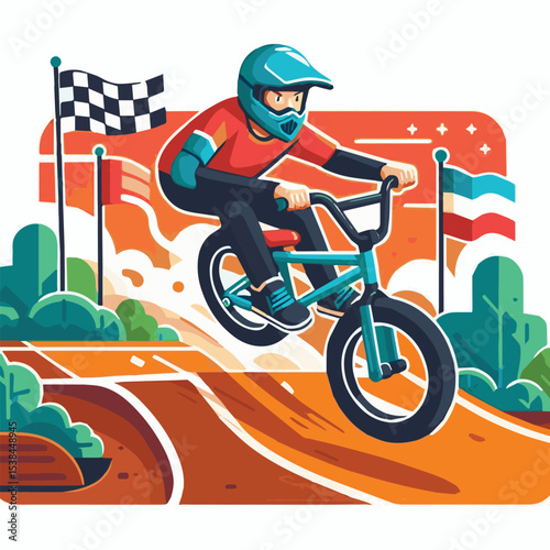 bmx, sport, extreme, cycle, wheel, illustration, race, bicycle, biker, vehicle, cyclist, vector, freestyle, lifestyle, bike, ride, activity, speed, rider, design, jump, silhouette, urban, helmet, tric