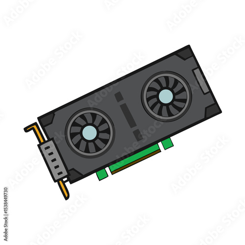 vector icon of a gpu graphics card