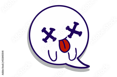 Dead expression Emoji Bubble Chat Mascot Characters