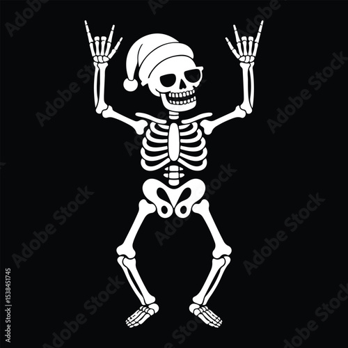 skeleton dancing silhouette vector