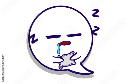 Sleeping expression Emoji Bubble Chat Mascot Characters