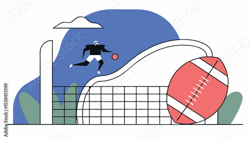 American Football Player Scoring a Touchdown