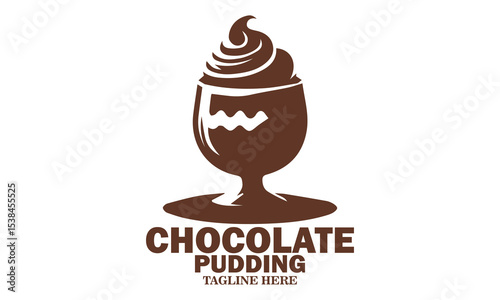 Chocolate pudding day vector illustration. Chocolate pudding dessert cup icon vector design and logo art with white background