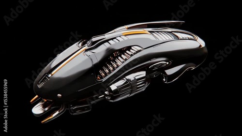 Futuristic sleek spaceship design showcasing advanced technology with intricate details
