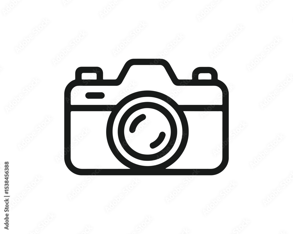 Simple outlined camera icon logo illustration Simple outlined camera icon logo illustration