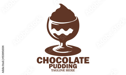 Chocolate pudding day vector illustration. Chocolate pudding dessert cup icon vector design and logo art with white background