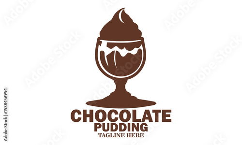 Chocolate pudding day vector illustration. Chocolate pudding dessert cup icon vector design and logo art with white background