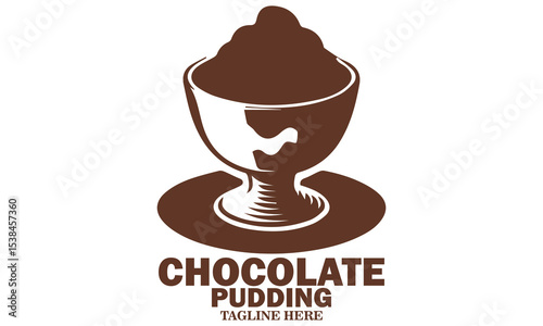 Chocolate pudding day vector illustration. Chocolate pudding dessert cup icon vector design and logo art with white background