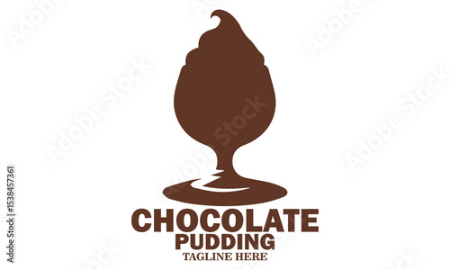 Chocolate pudding day vector illustration. Chocolate pudding dessert cup icon vector design and logo art with white background
