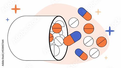 Pills Spilling from Container
