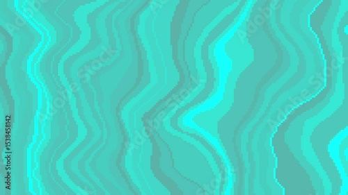 Abstract pixel art fluid gradient cyan blue grey background. Manga Wavy Cover Animation. Abstract of rapidly moving speed of shapes in pixelated style pixelated swirl animation