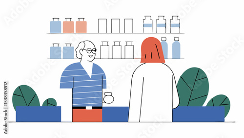 Pharmacist Consulting Customer in Pharmacy