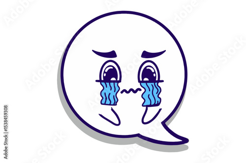 Crying expression Emoji Bubble Chat Mascot Characters