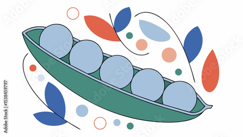 Abstract illustration of peas in a pod