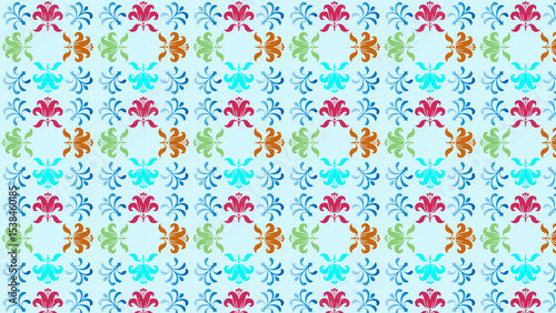 Colorful floral pattern seamless repeat background