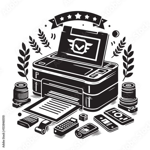 vector illustration of an old movie camera