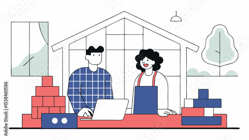 Young Couple Planning Home Renovation Project