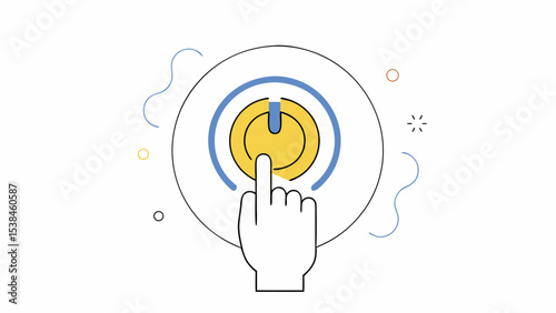 Hand Pressing Power Button Icon