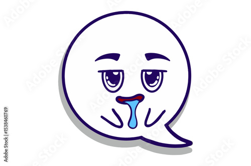 Drooling expression Emoji Bubble Chat Mascot Characters