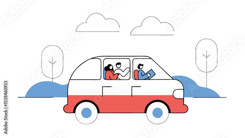 Family Road Trip in Minivan