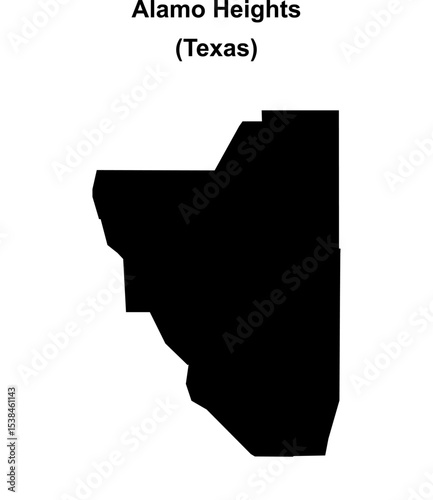Alamo Heights (Texas) blank outline map