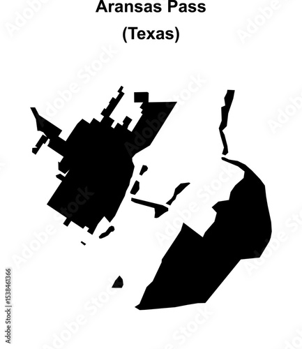 Aransas Pass (Texas) blank outline map