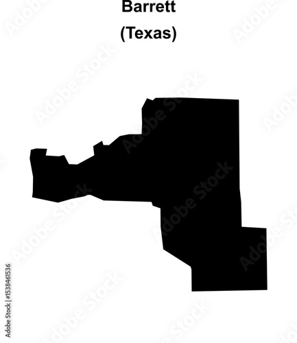Barrett (Texas) blank outline map