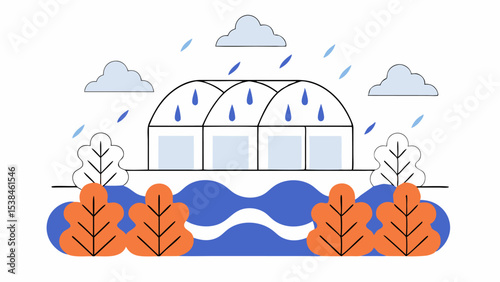 Greenhouse in the Rain
