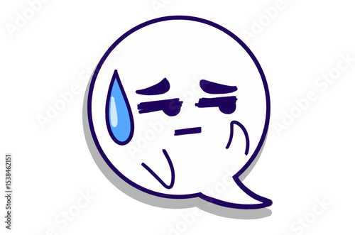 Disappointed Expression Cartoon Bubble Stickers
