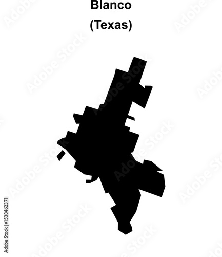 Blanco (Texas) blank outline map