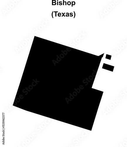 Bishop (Texas) blank outline map