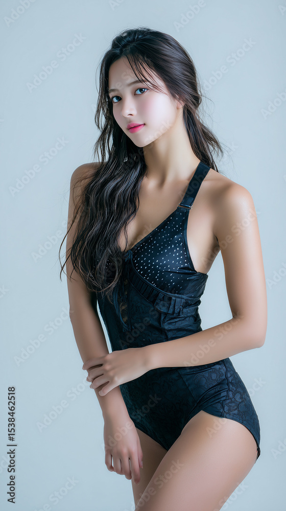 Fototapeta premium 水泳,美女, 女性, 水着, 美しい, 顔, モデル, 日本, 韓国, アジア,