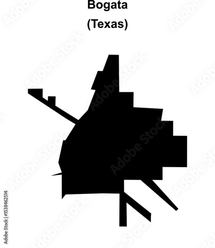 Bogata (Texas) blank outline map