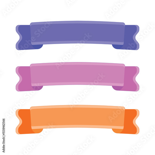 set of banners with ribbons