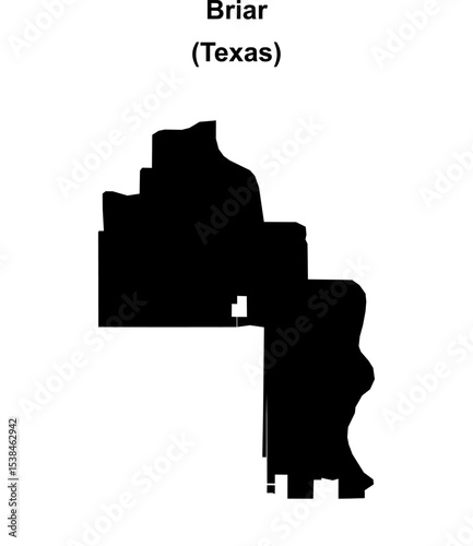 Briar (Texas) blank outline map